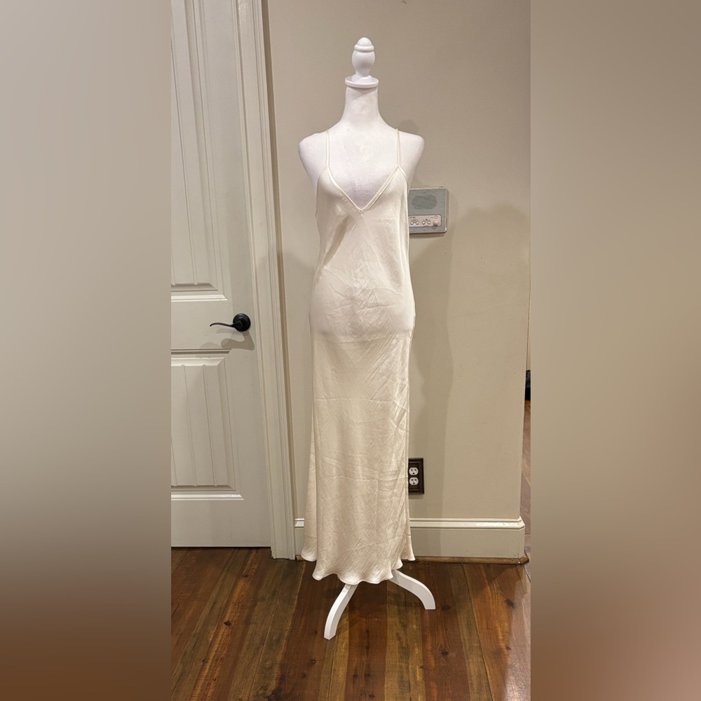 Chelsea & Violet Cream Slip Dress with matching sweater